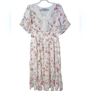 J Gee MIDI Floral V-Neck Dress
